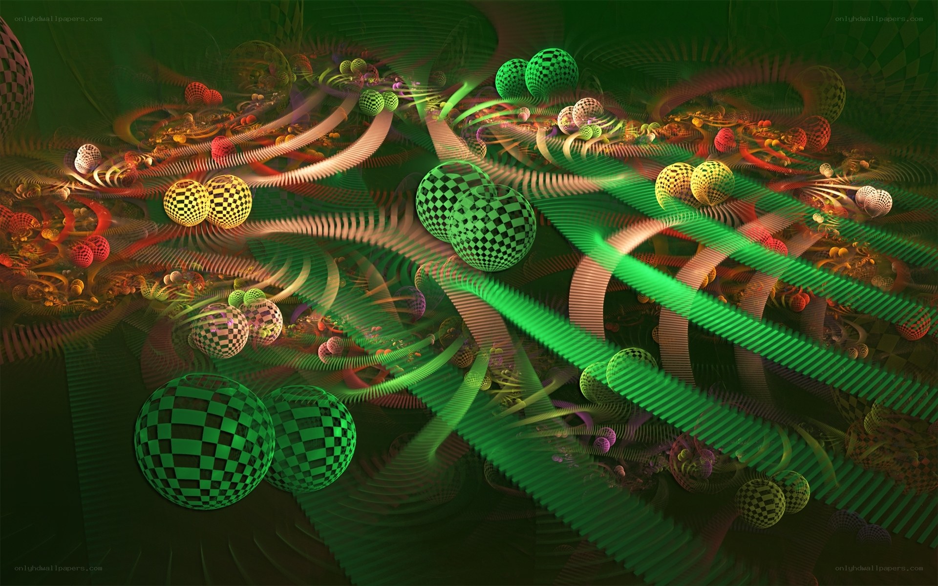 Abstract fractal green landscape