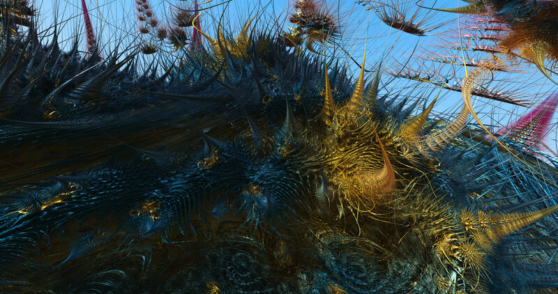 Abstract Fractal Landscape — Blue