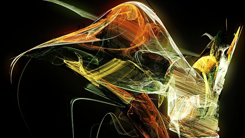 Abstract Fractal Light Forms — Orange