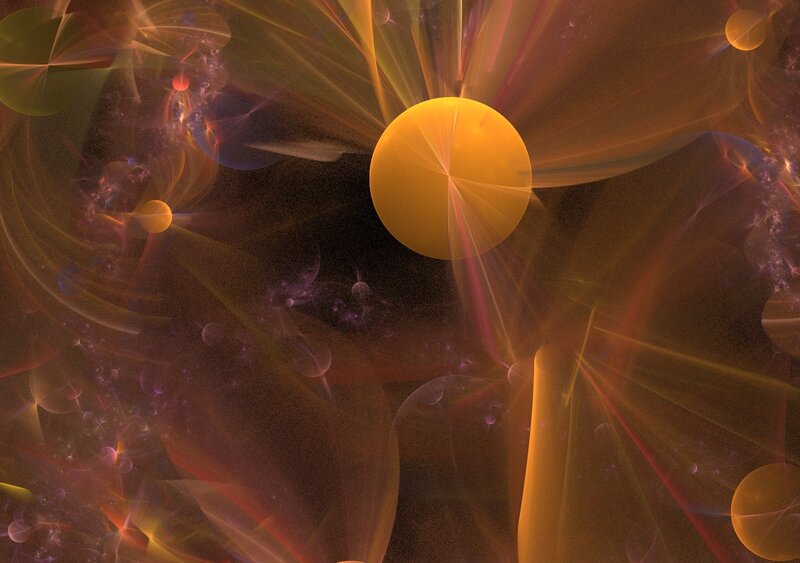 Abstract Fractal Light Forms — Yellow
