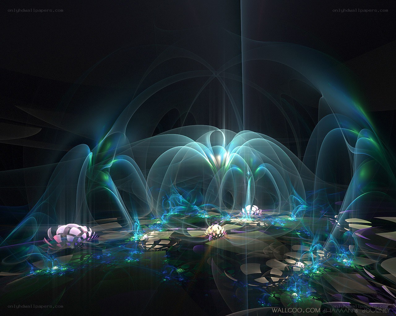 Abstract fractal light garden