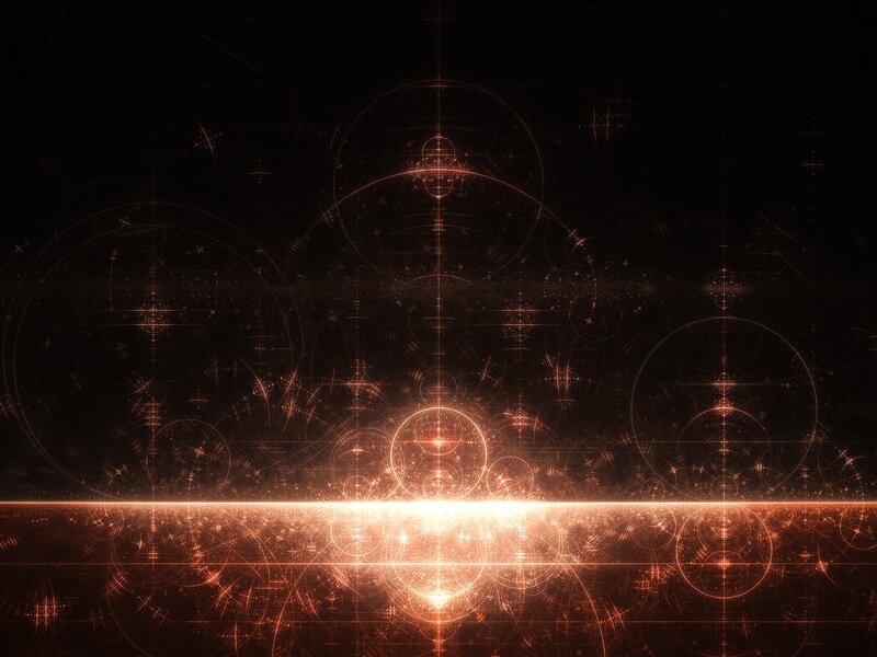Abstract Fractal Light Pattern — Black