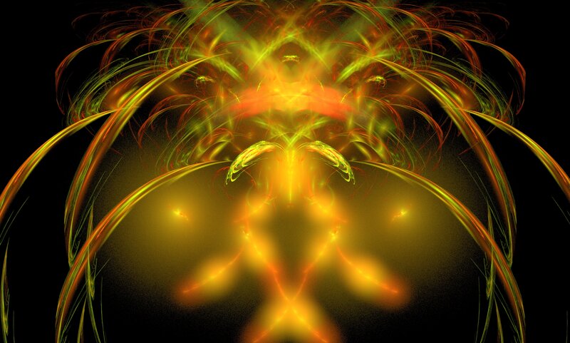 Abstract Fractal Light Pattern — Yellow