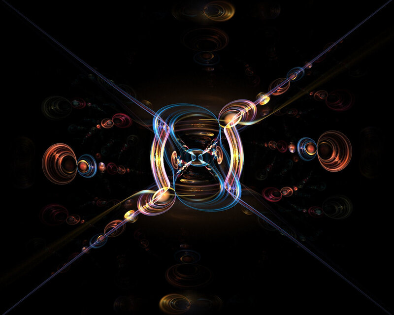Abstract Fractal Light Patterns — Black, Dramatic, Digital Art