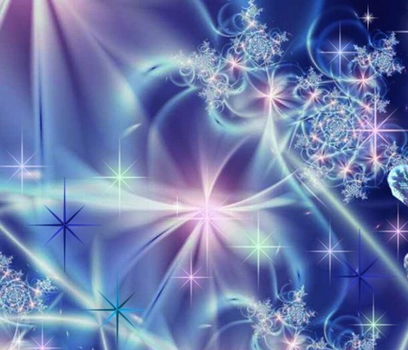 Abstract Fractal Light Patterns — Blue