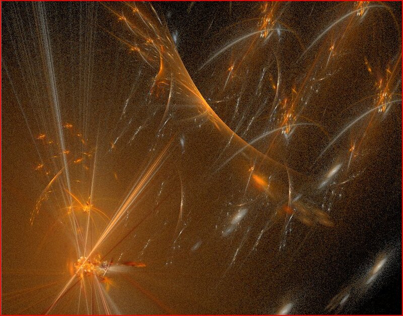Abstract Fractal Light Patterns — Orange