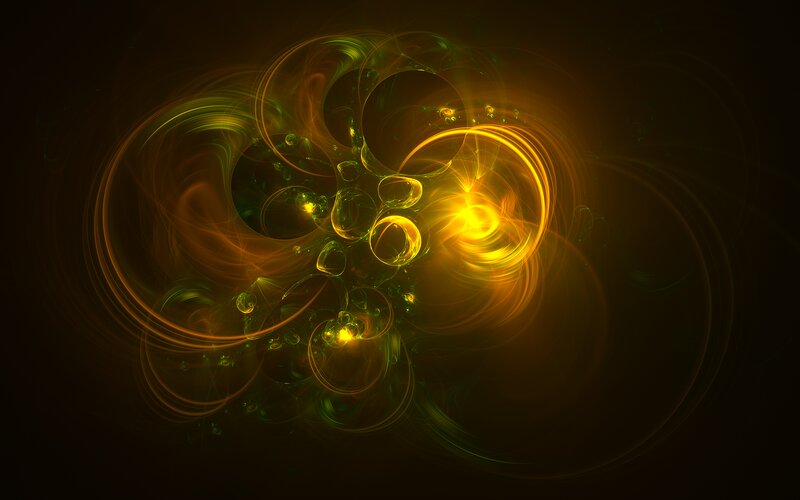 Abstract Fractal Light Patterns — Yellow, Energetic