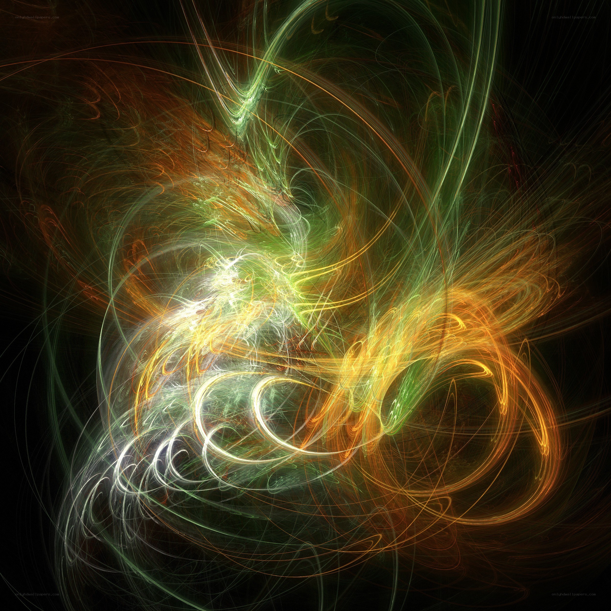 Abstract fractal light swirls