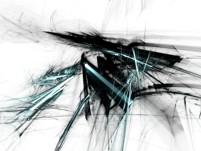 Abstract Fractal Lines — White
