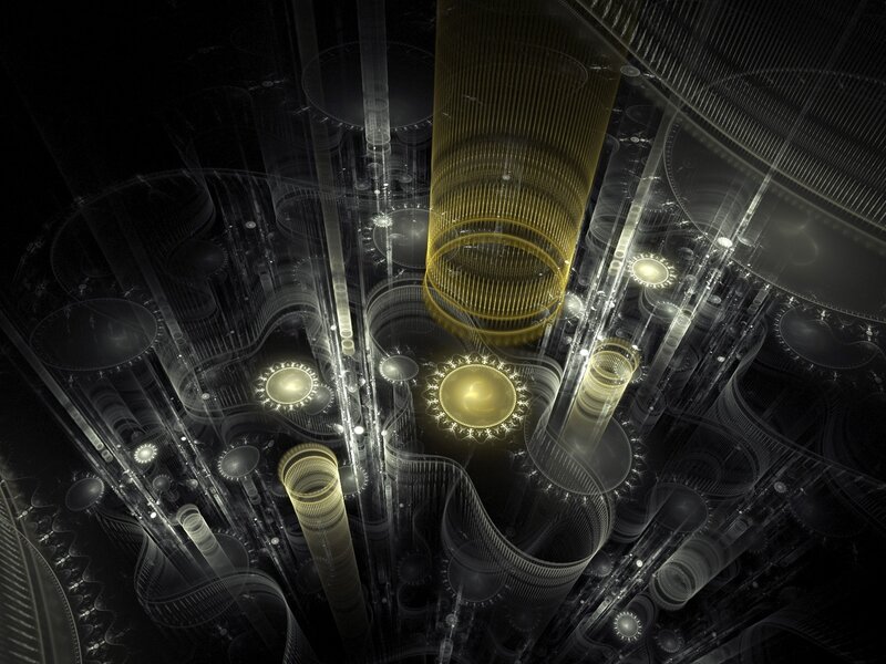 Abstract fractal mechanical structure