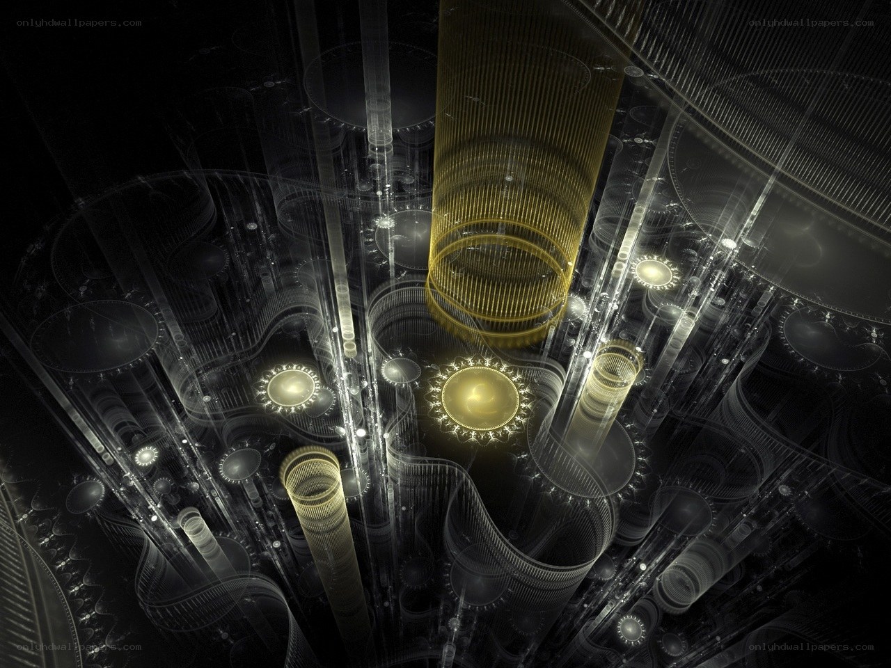 Abstract fractal mechanical structure
