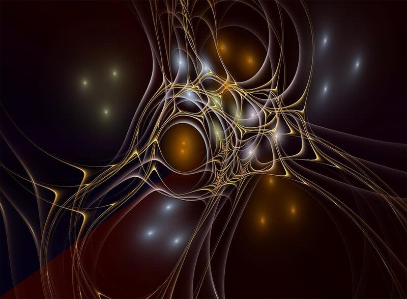 Abstract Fractal Network — Black