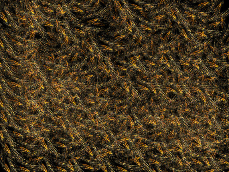 Abstract Fractal Pattern — Black, Chaotic, Digital Art, Gold