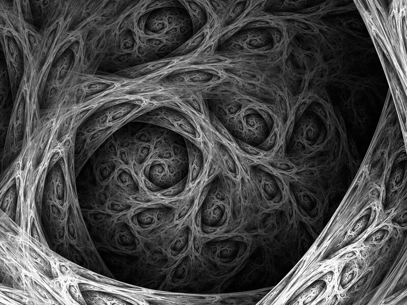 Abstract Fractal Pattern — Black, Complex
