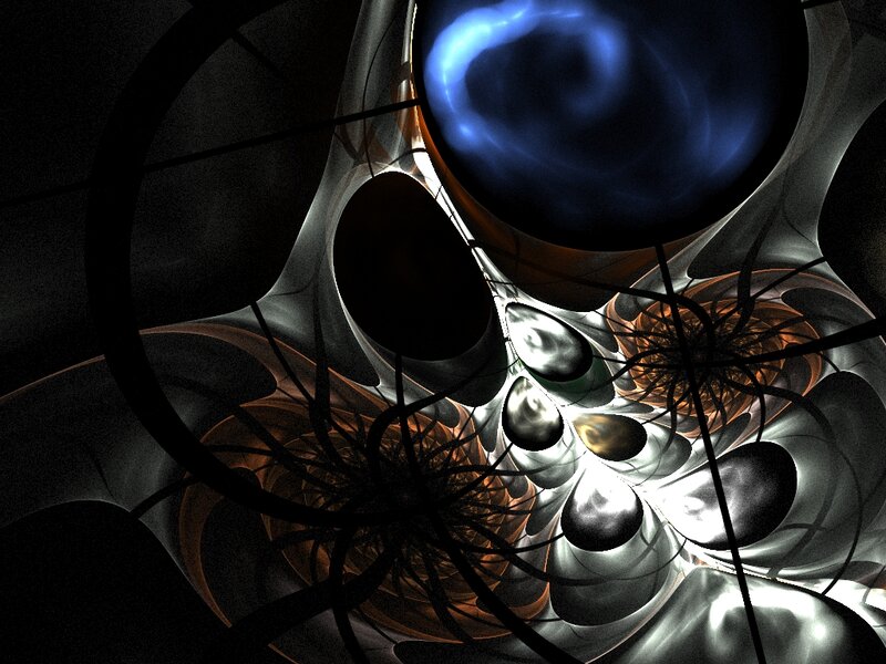 Abstract Fractal Pattern — Black, Dramatic, Digital Art, Spheres