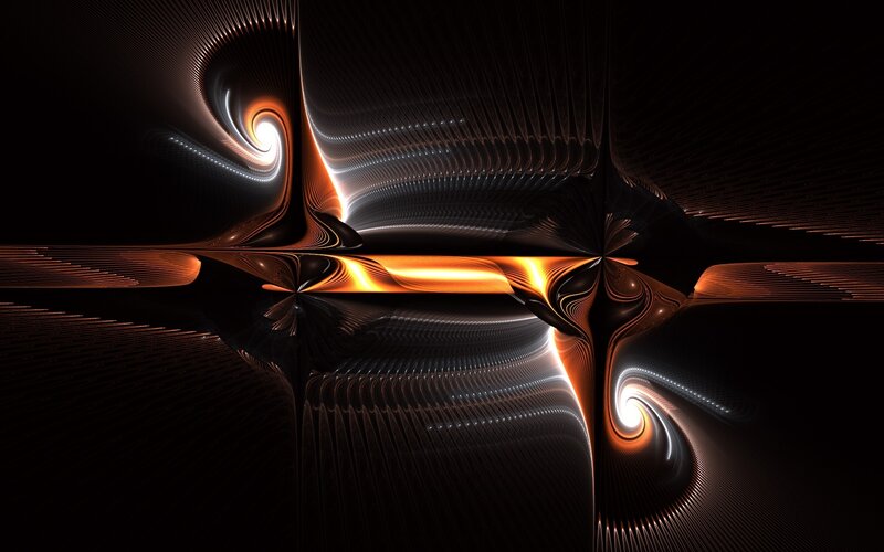 Abstract Fractal Pattern — Black, Dramatic, Digital Art, Swirls