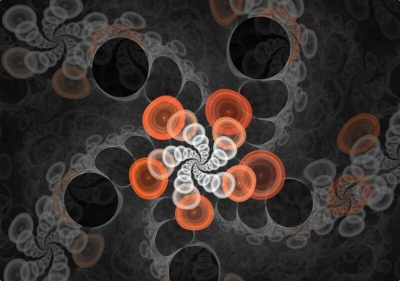 Abstract Fractal Pattern — Black, Hypnotic, Digital Art, Circles