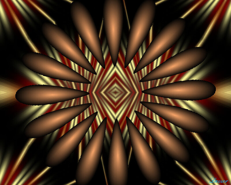 Abstract Fractal Pattern — Black, Hypnotic, Digital Art, Diamond Shape
