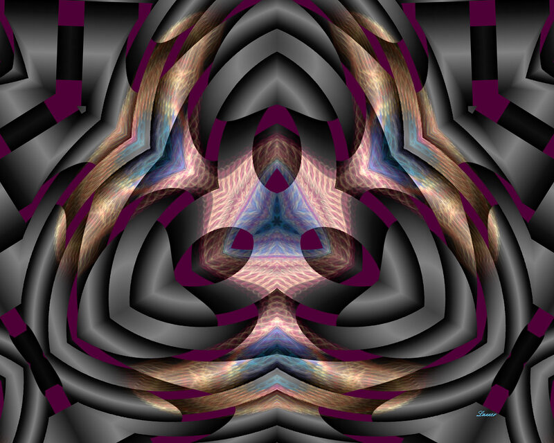 Abstract Fractal Pattern — Black, Hypnotic, Digital Art, Symmetry