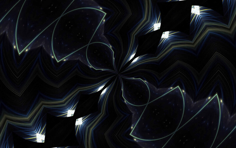 Abstract Fractal Pattern — Black, Hypnotic, Digital Art