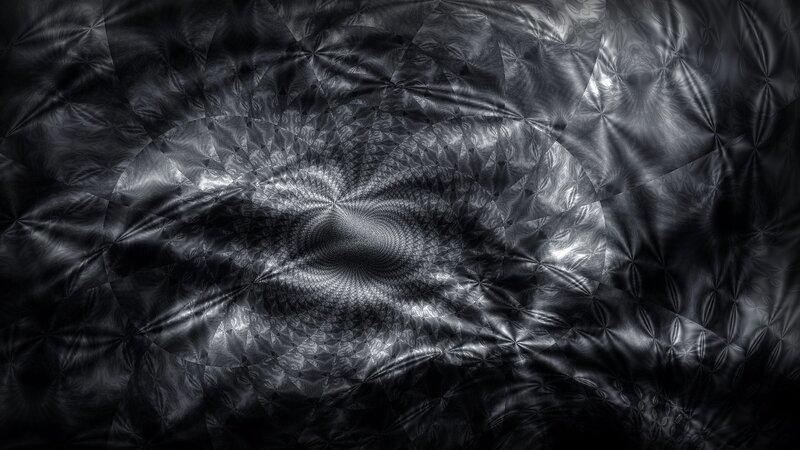 Abstract Fractal Pattern — Black, Hypnotic, Digital Art, White