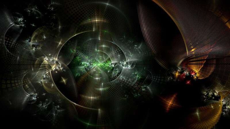 Abstract Fractal Pattern — Black, Mysterious, Digital Art, Circles
