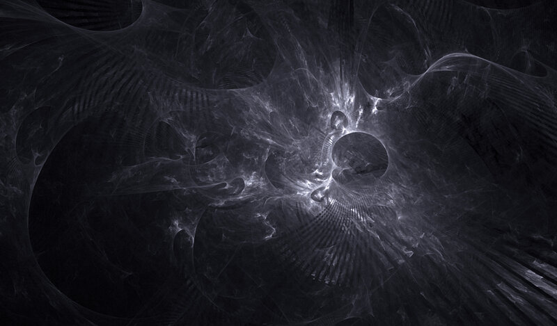Abstract Fractal Pattern — Black, Mysterious, Digital Art, Light