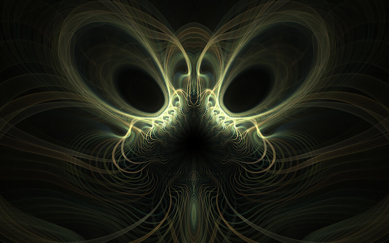 Abstract Fractal Pattern — Black, Mysterious, Digital Art, Lines, Curves