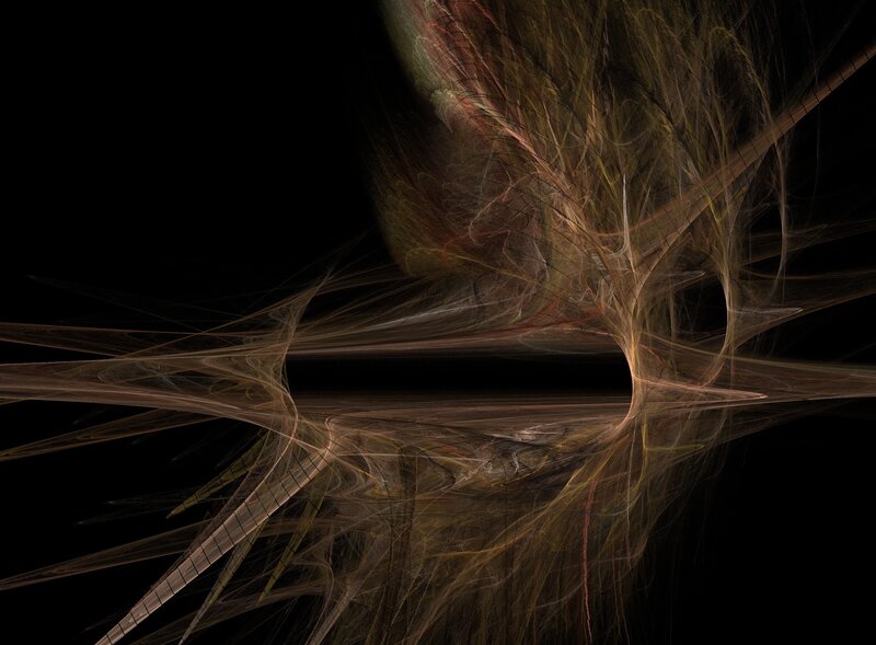 Abstract Fractal Pattern — Black, Mysterious, Digital Art, Lines, Dark Background