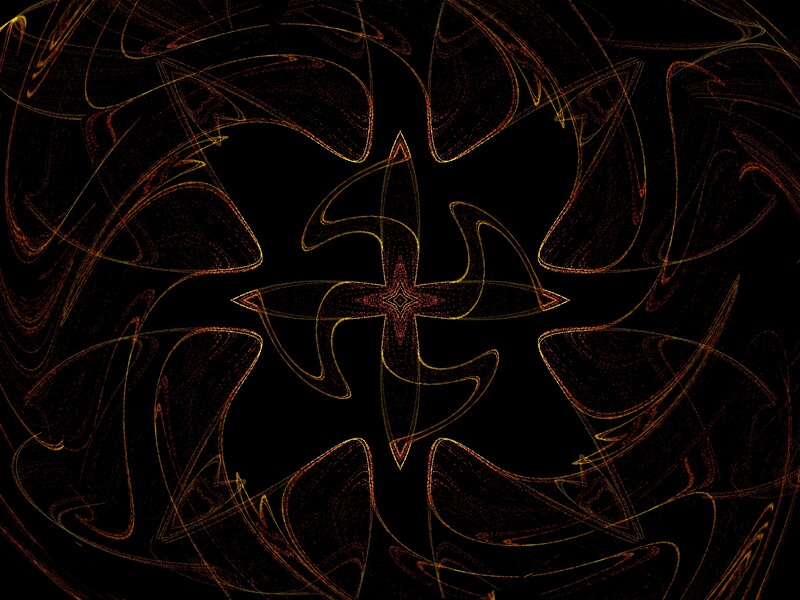 Abstract Fractal Pattern — Black, Mystical, Digital Art
