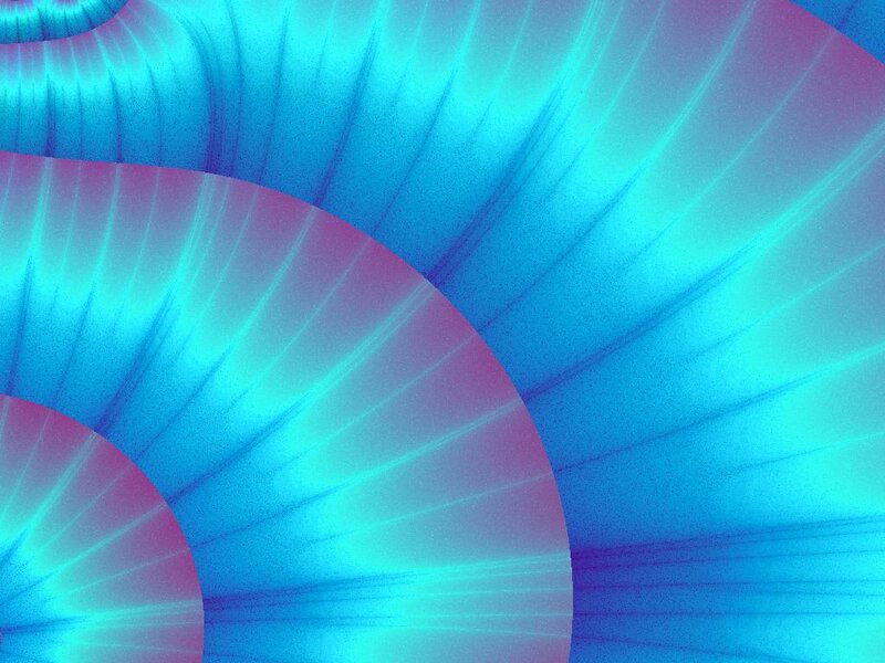 Abstract Fractal Pattern — Blue, Calm, Digital Art, Curved Lines