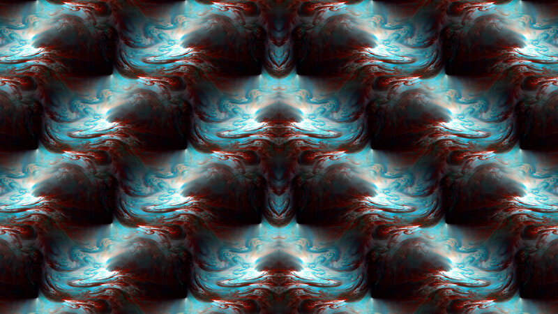 Abstract Fractal Pattern — Blue, Chaotic, Digital Art