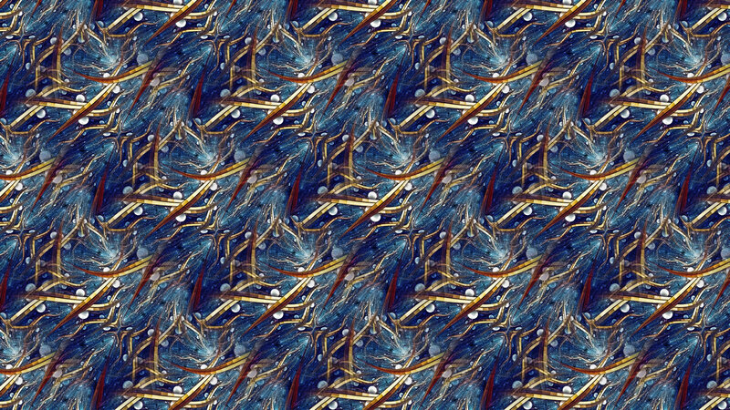 Abstract Fractal Pattern — Blue, Complex