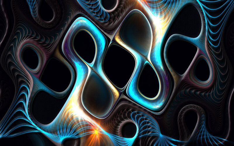 Abstract Fractal Pattern — Blue, Dramatic, Digital Art, Light