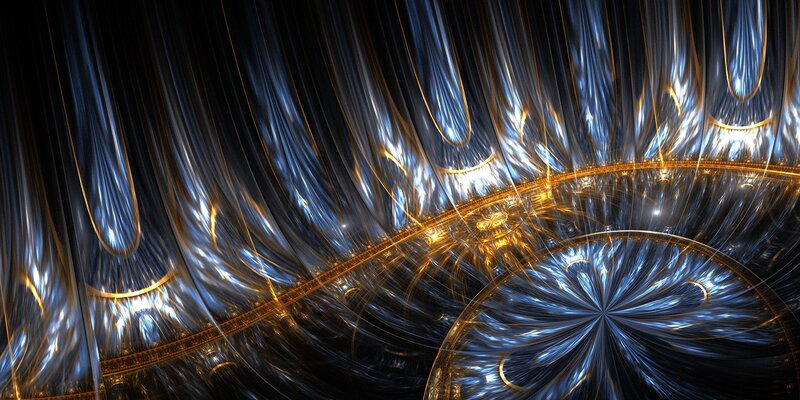 Abstract Fractal Pattern — Blue, Dramatic, Digital Art