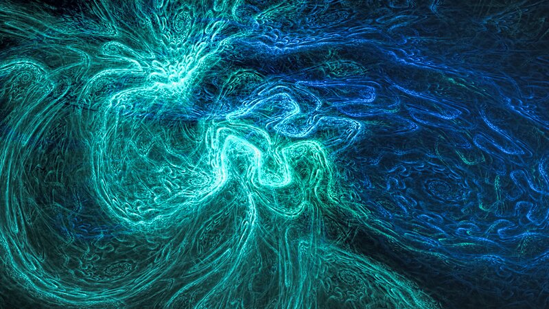 Abstract Fractal Pattern — Blue, Dynamic, Digital Art, Light