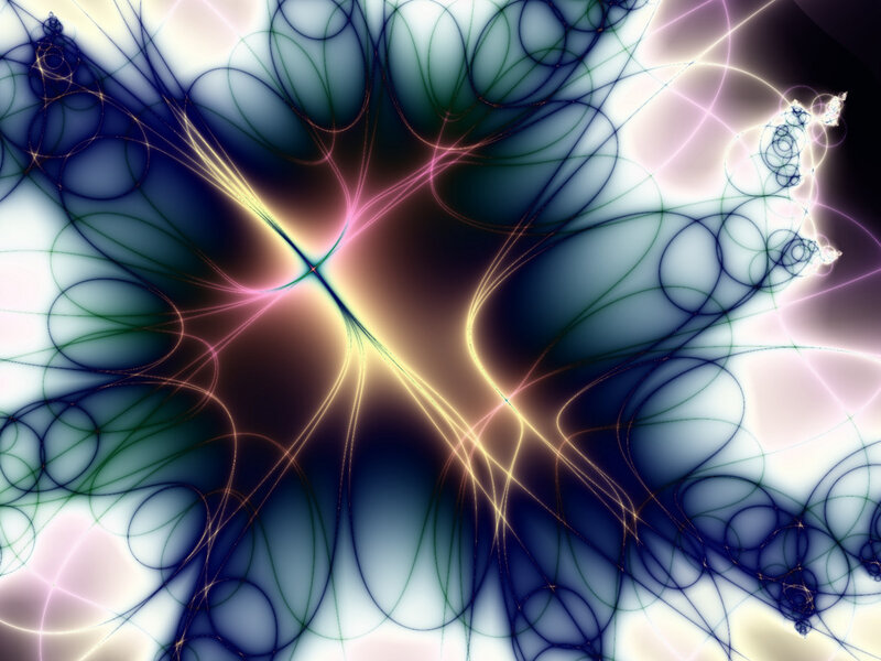 Abstract Fractal Pattern — Blue, Dynamic, Digital Art, Lines, Circles