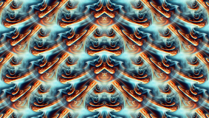 Abstract Fractal Pattern — Blue, Dynamic, Digital Art, Symmetry