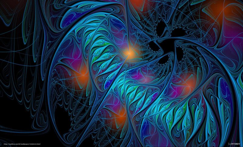 Abstract Fractal Pattern — Blue, Dynamic, Digital Art