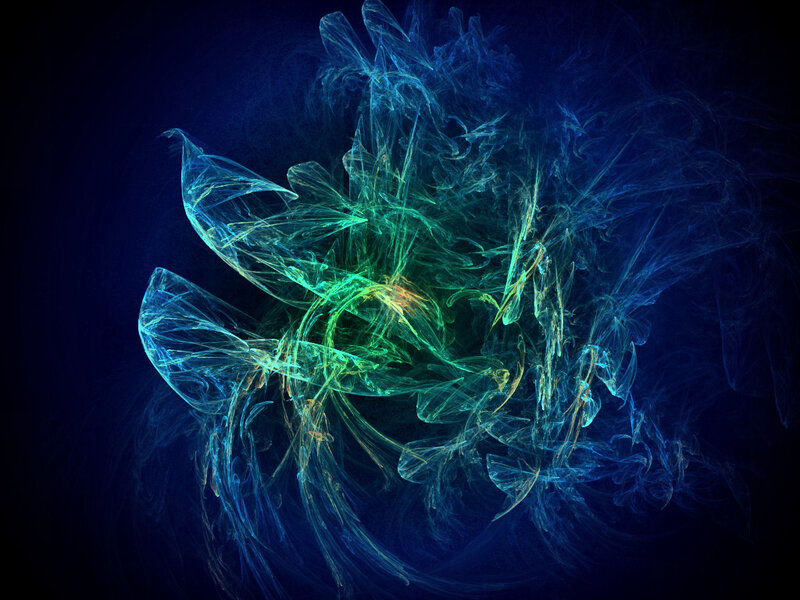 Abstract Fractal Pattern — Blue, Ethereal, Digital Art, Light, Smoke
