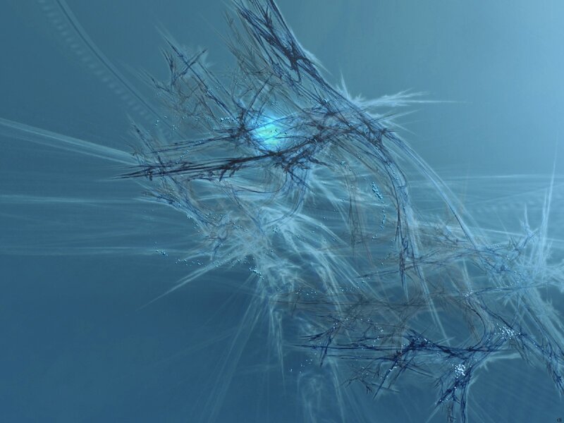 Abstract Fractal Pattern — Blue, Ethereal, Digital Art, Light, Threads