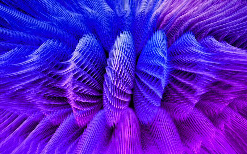 Abstract Fractal Pattern — Blue, Hypnotic, Digital Art, Lines