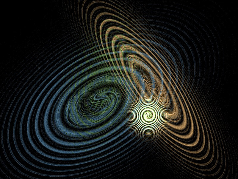 Abstract Fractal Pattern — Blue, Hypnotic, Digital Art, Swirls, Circles