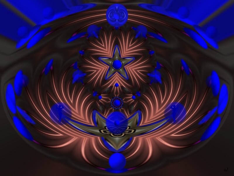 Abstract Fractal Pattern — Blue, Hypnotic