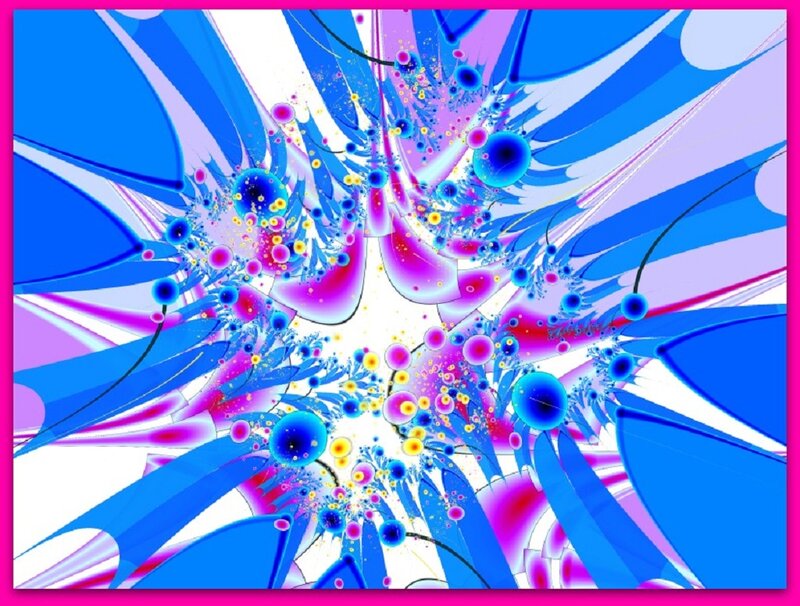 Abstract Fractal Pattern — Blue, Vibrant, Digital Art