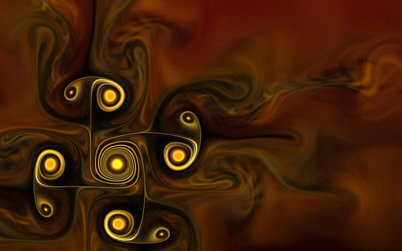 Abstract Fractal Pattern — Brown, Mysterious, Digital Art, Circles, Swirls