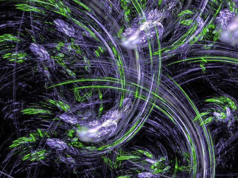 Abstract Fractal Pattern — Green, Dynamic, Digital Art, Green Lines