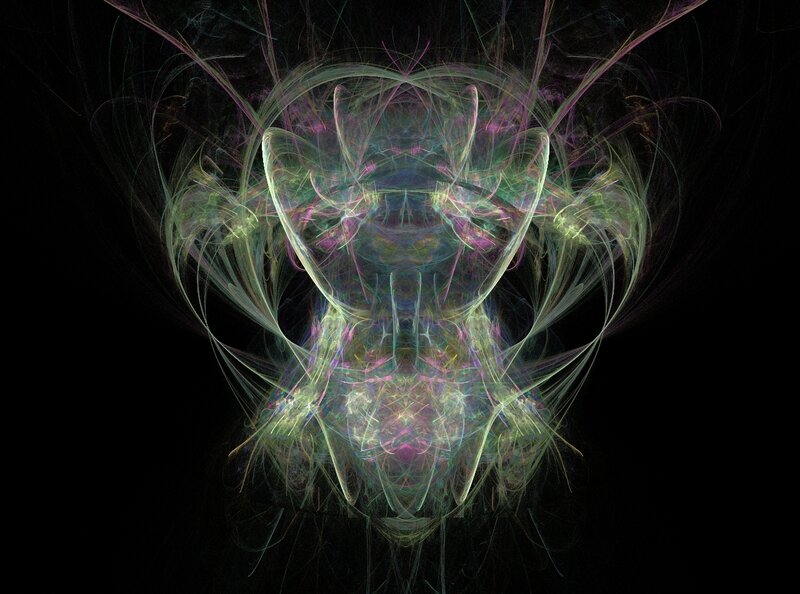 Abstract Fractal Pattern — Green, Ethereal, Digital Art