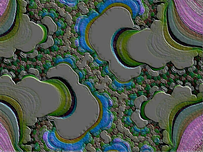 Abstract Fractal Pattern — Green, Hypnotic, Digital Art, Clouds