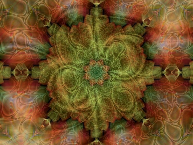 Abstract Fractal Pattern — Green, Hypnotic, Digital Art, Colors